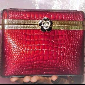 Unique Red Boxy Clutch
